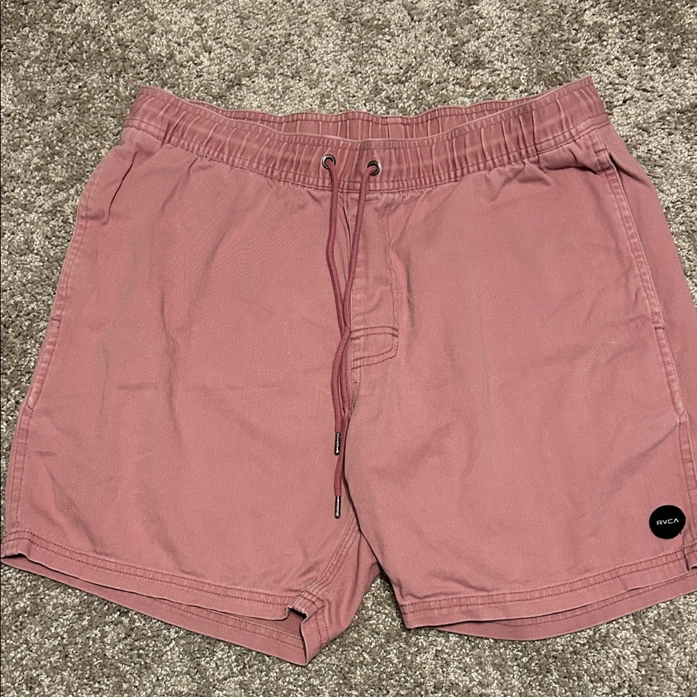 RVCA Men's Flat Front Shorts Pink